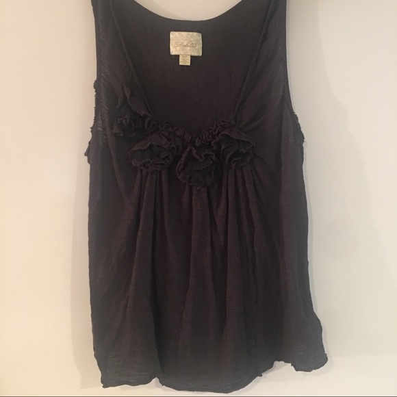 • ANTHRO • deletta navy rosette tank • - Picture 3 of 5