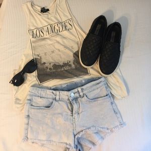 H&M Bleached Color. Divided Jean Shorts Size 6