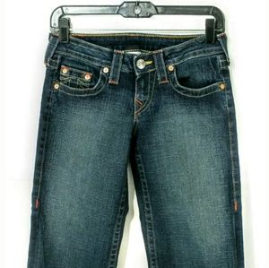 Women's TRUE RELIGION Denim Jeans sz 26 Capri