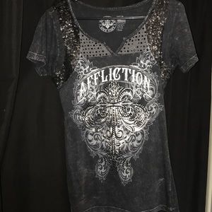 Weathered Black Affliction Top