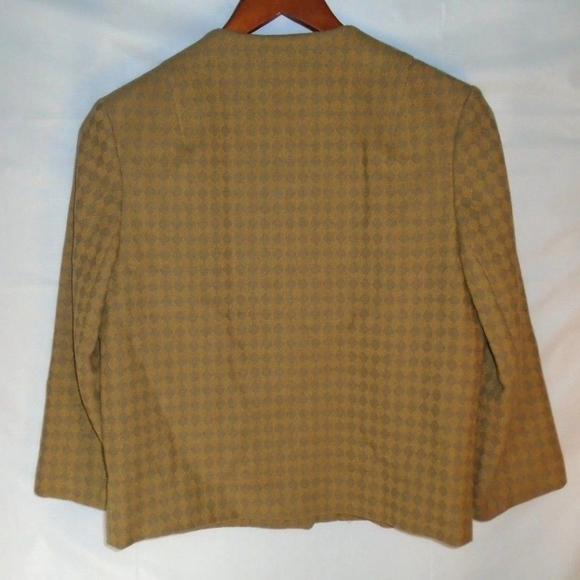 Vtge Pendleton Womens Brown Gold Plaid Wool Blazer - Picture 2 of 3