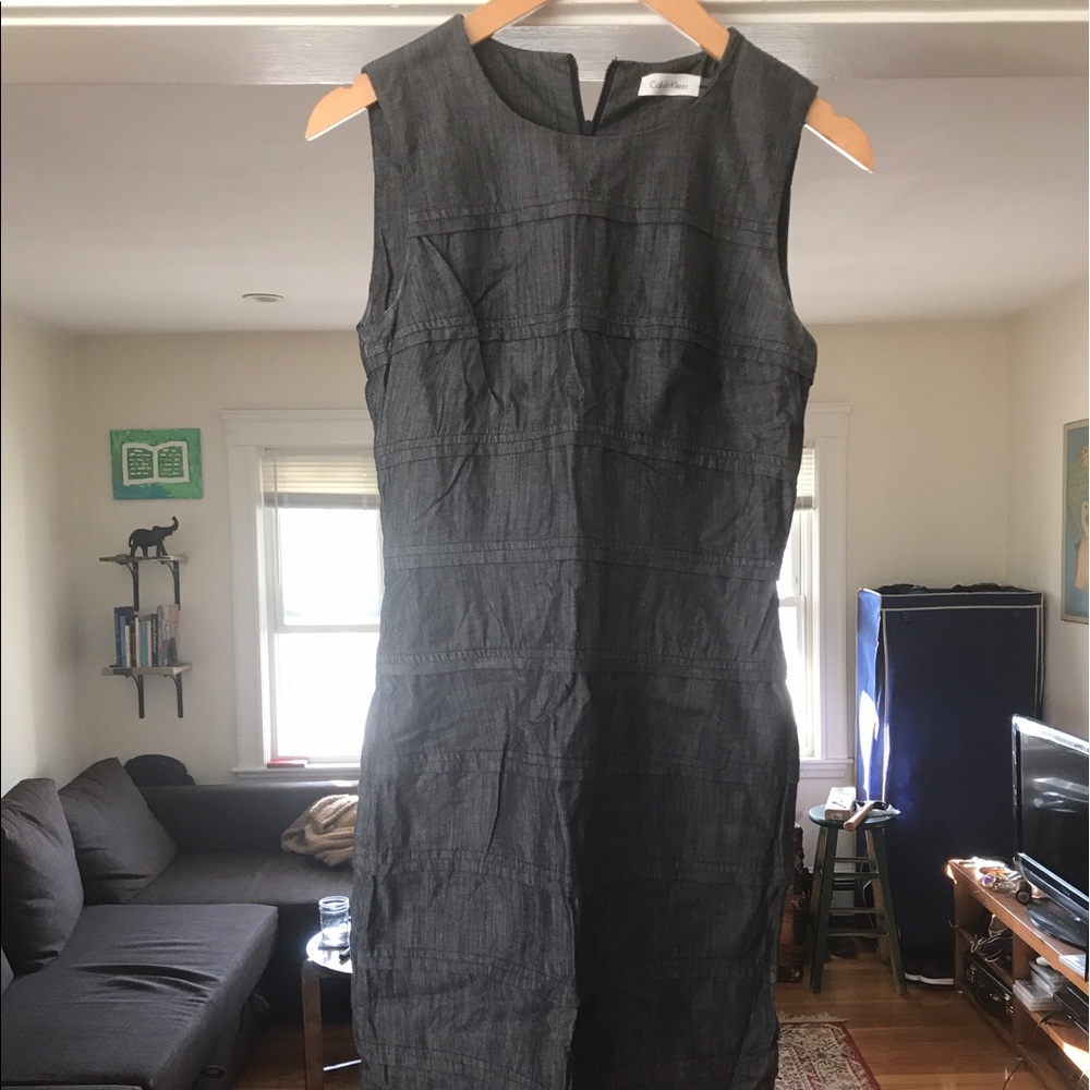New Calvin Klein grey sheath dress