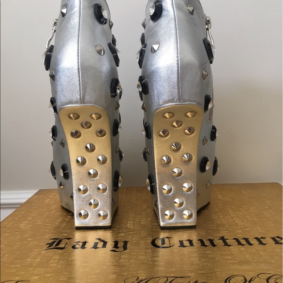 LIKE NEW LADY COUTURE OMG PEEP TOE DESIGNER WEDGES - Picture 4 of 8