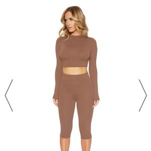 NAKED WARDROBE "feelin oh so tight crop set"
