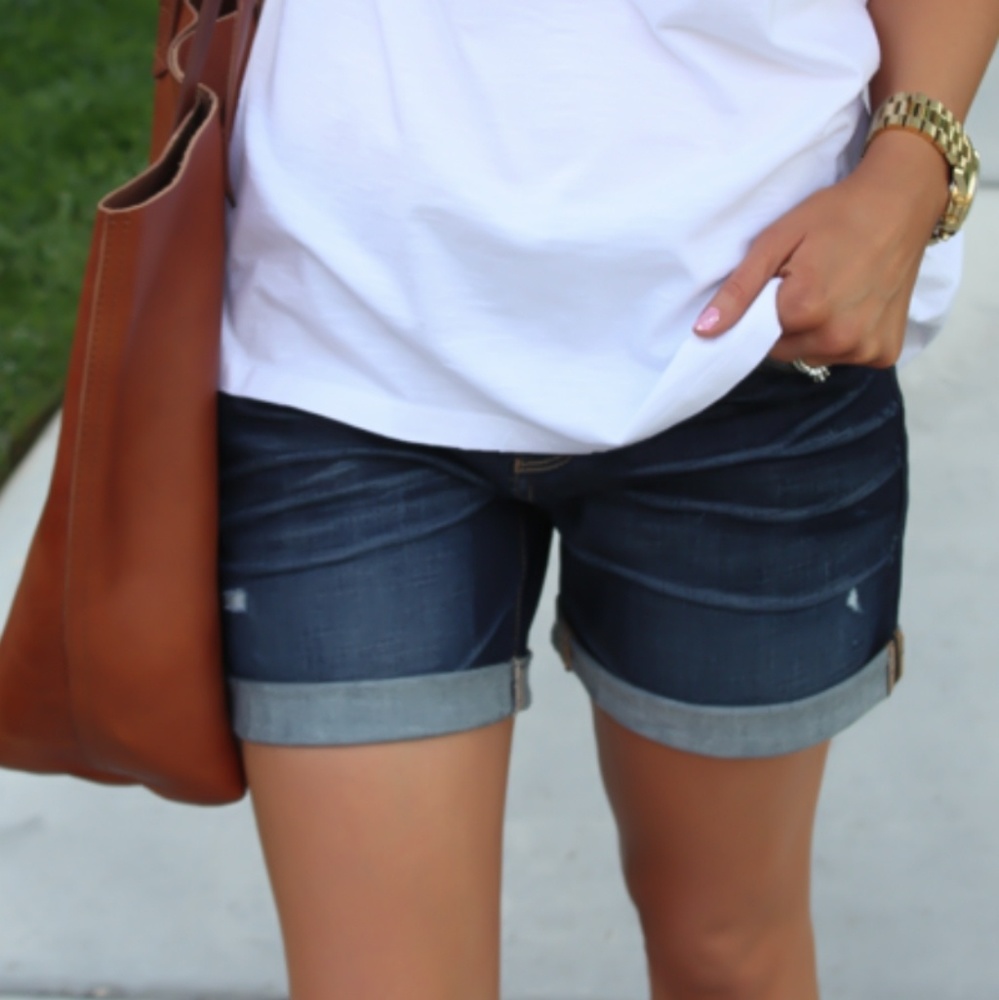 GAP distressed boyfriend jean shorts