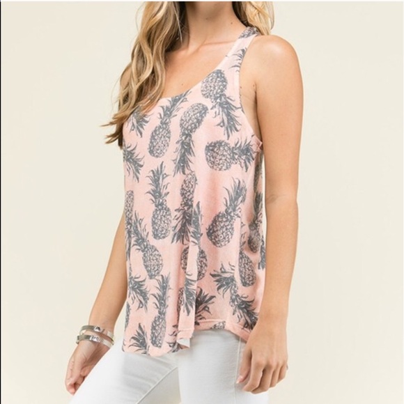 << Pink Pineapple Summer Tank Top >> - Picture 3 of 3