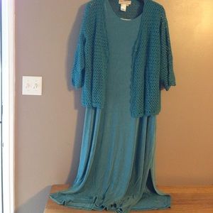 Norm Thompson dress w/crocheted  jacket