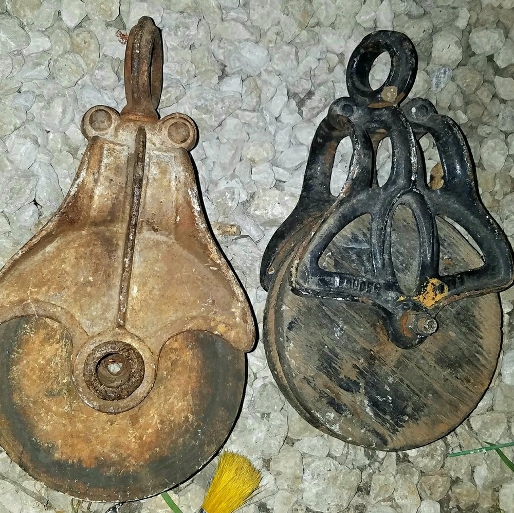 Vintage Louden Wood Pulleys