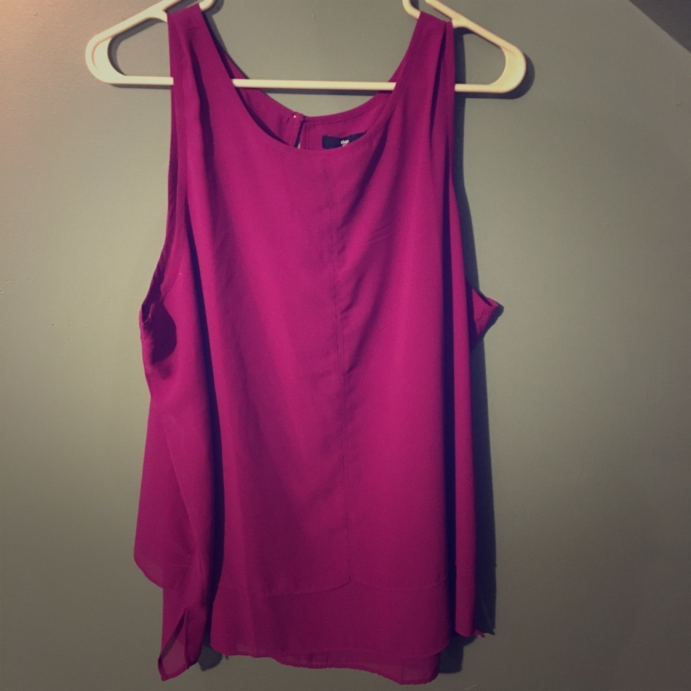 Gap Factory Silk Like Tank in Fuchsia
