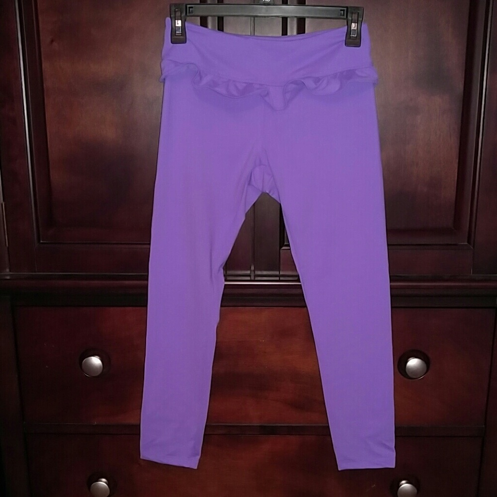 Boutique Purple Ruffle Capris