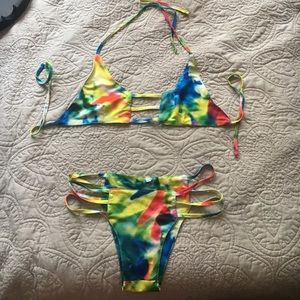 Tye dye super cheeky bikini