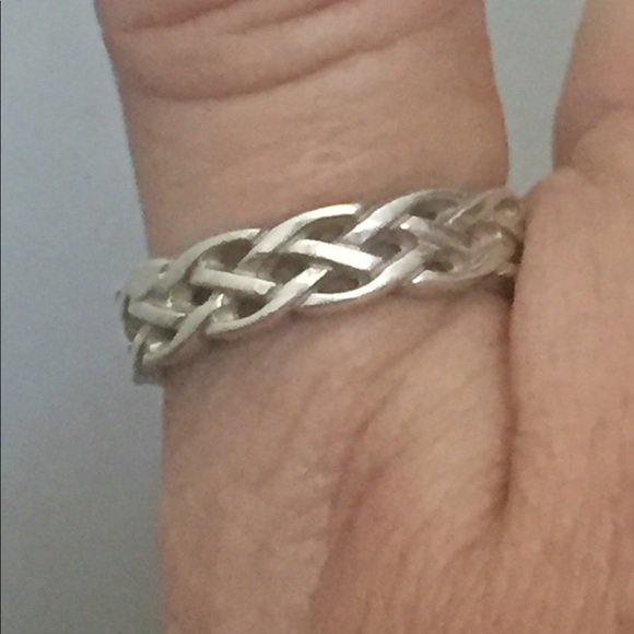 .925 Sterling silver braided band handmade by me - Picture 3 of 5