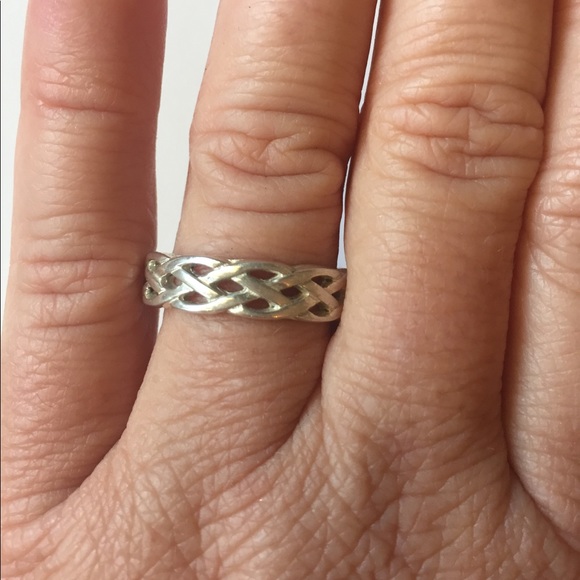 .925 Sterling silver braided band handmade by me - Picture 2 of 5