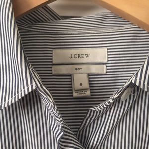 JCrew Everyday Shirt in Striped Poplin Navy