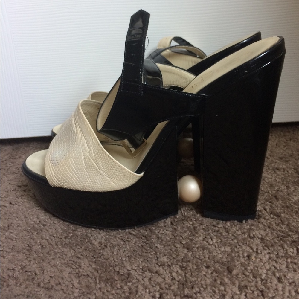 Chanel Pearl Strap Sandals well worn