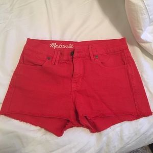 Size 24 red madewell shorts