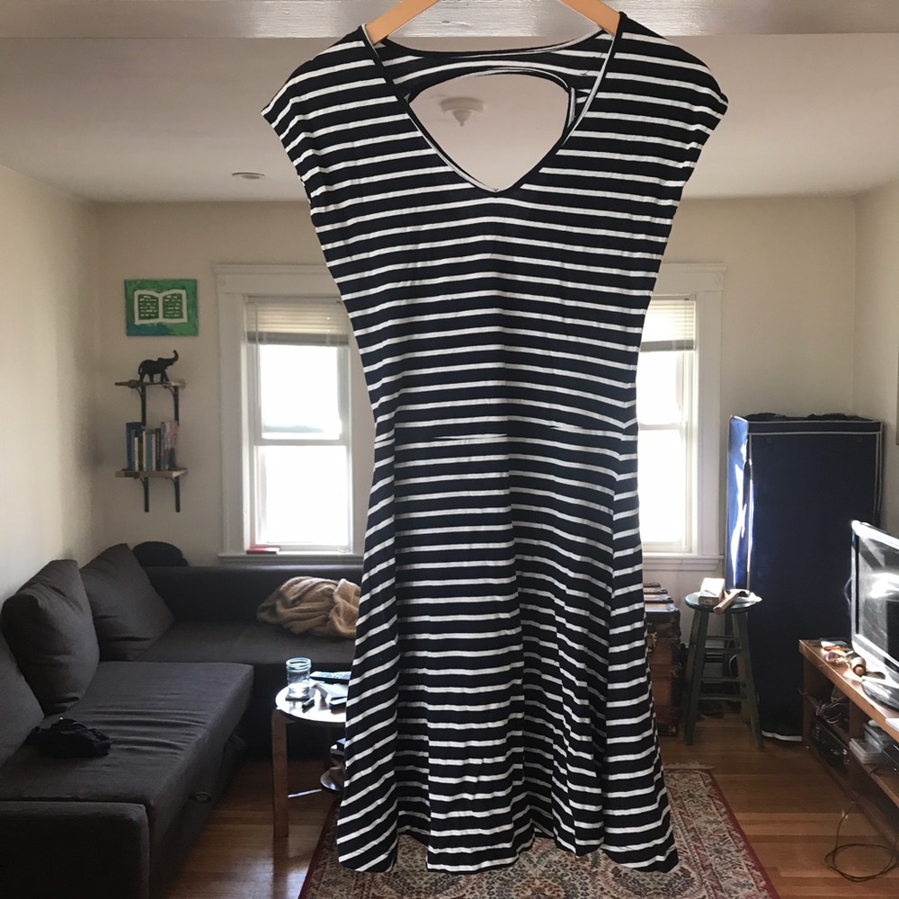 Blue striped skater mini