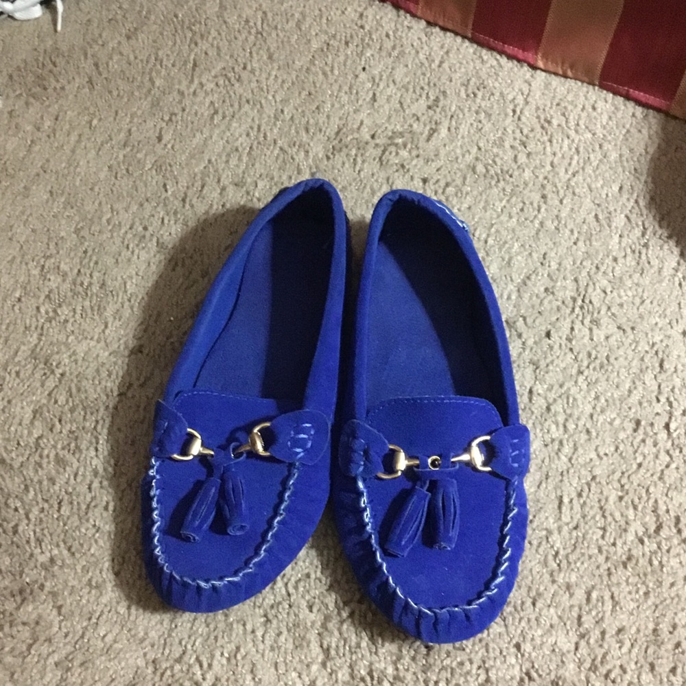 Blue loafers