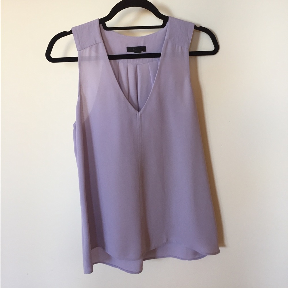 J.Crew silk lilac v-neck blouse size 2