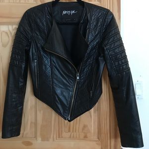 Nasty Gal black leather jacket