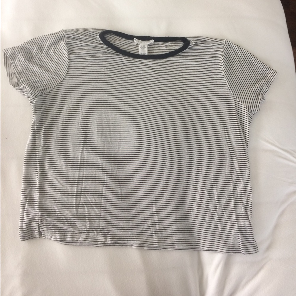 black and white stripped shirt