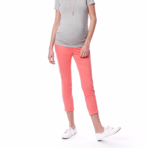 Seraphine Cropped Coral Under Bump MaternityJeans