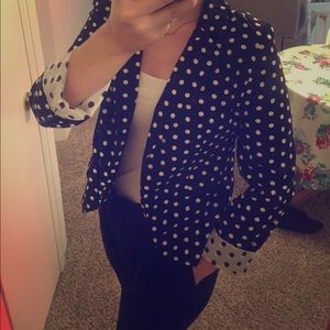 Black and white polka dot blazer