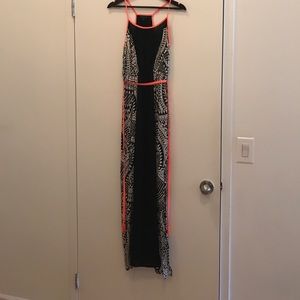 Black white and pink maxi dress size small