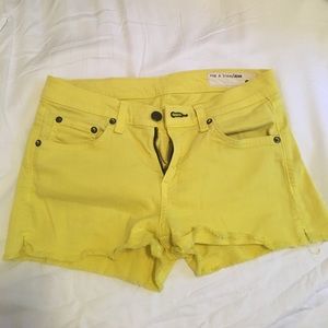 Neon yellow rag & bone jean shorts