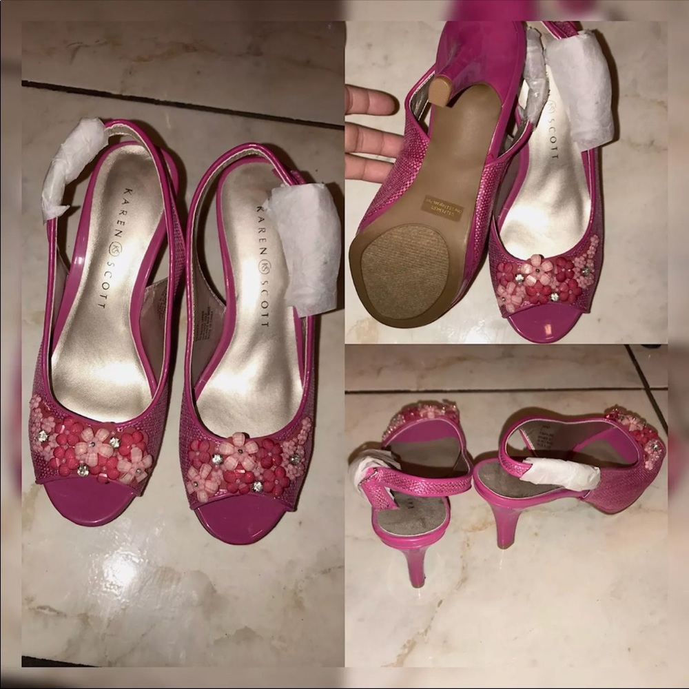 Ladies pink open toes