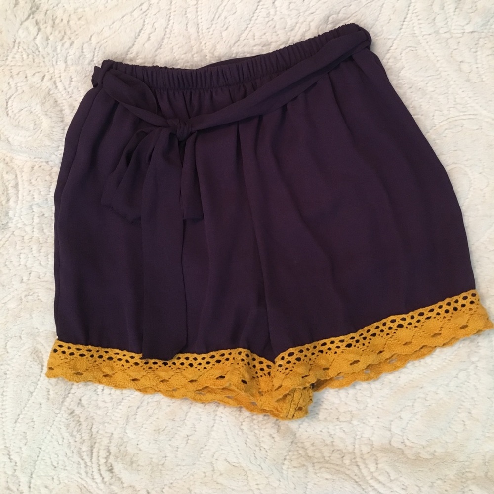 Purple and gold shorts