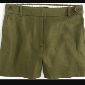 J.Crew Tuscan olive linen garden shorts size 0