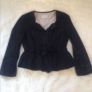 Black eyelet blazer