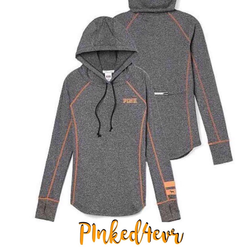 VS PINK Marled Gray & Peach Ultimate Hoodie