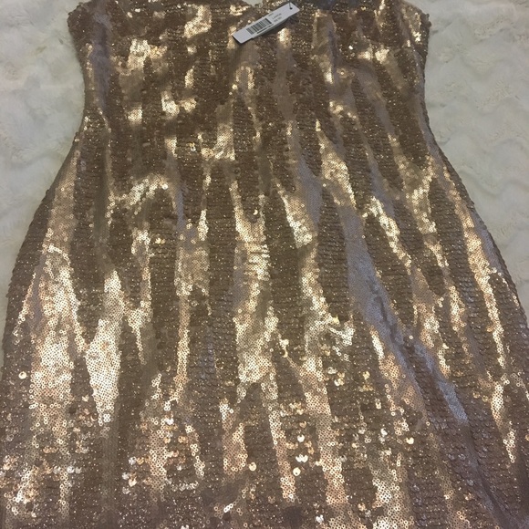 Gold Sequin Semi Formal Dress - Picture 2 of 5
