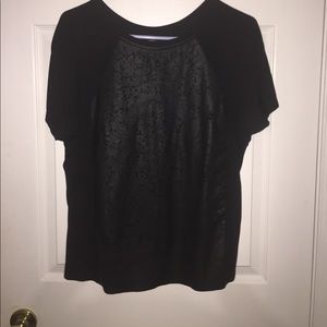 Leather printed shirt