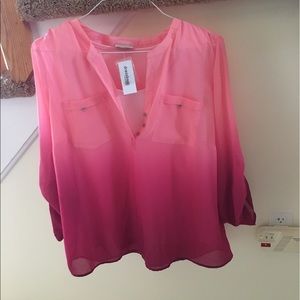 Beautiful pink ombré Blouse with shell under