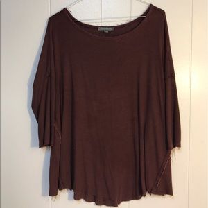 Distressed 3/4 Sleeve Shirt