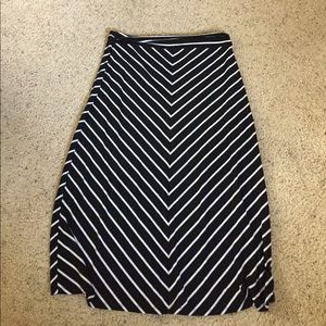 XL black and white striped maxi skirt.