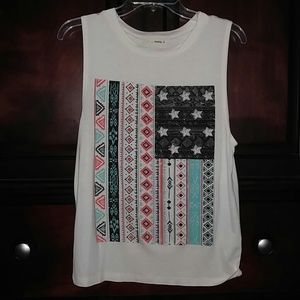 Boutique tribal flag muscle tank