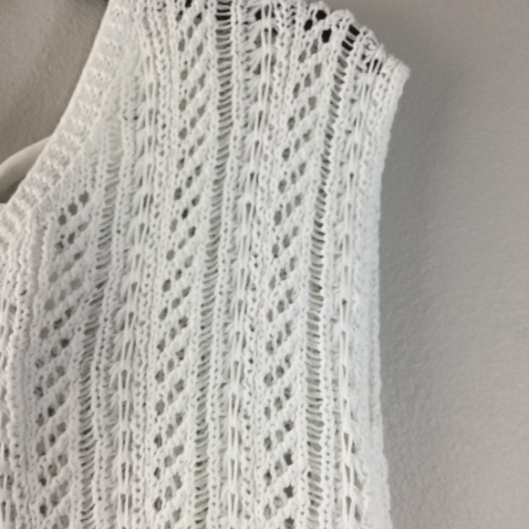 Ann Taylor Loft White See-Through Knitted Top - Picture 4 of 8