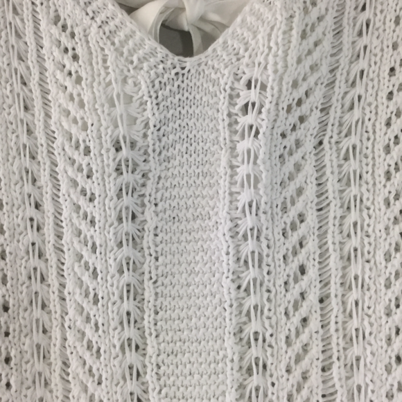 Ann Taylor Loft White See-Through Knitted Top - Picture 6 of 8