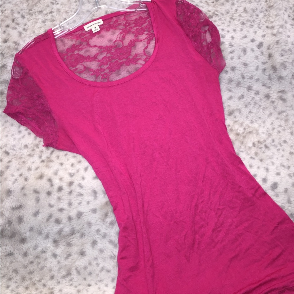 Pink laced back top