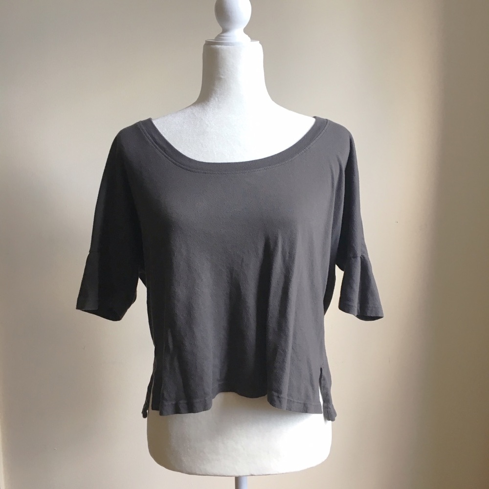 Urban Outfitters Gray Scoop Neck Batwing Tee