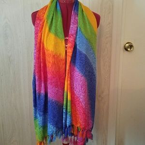 Rainbow, multicolored scarf, beach wrap