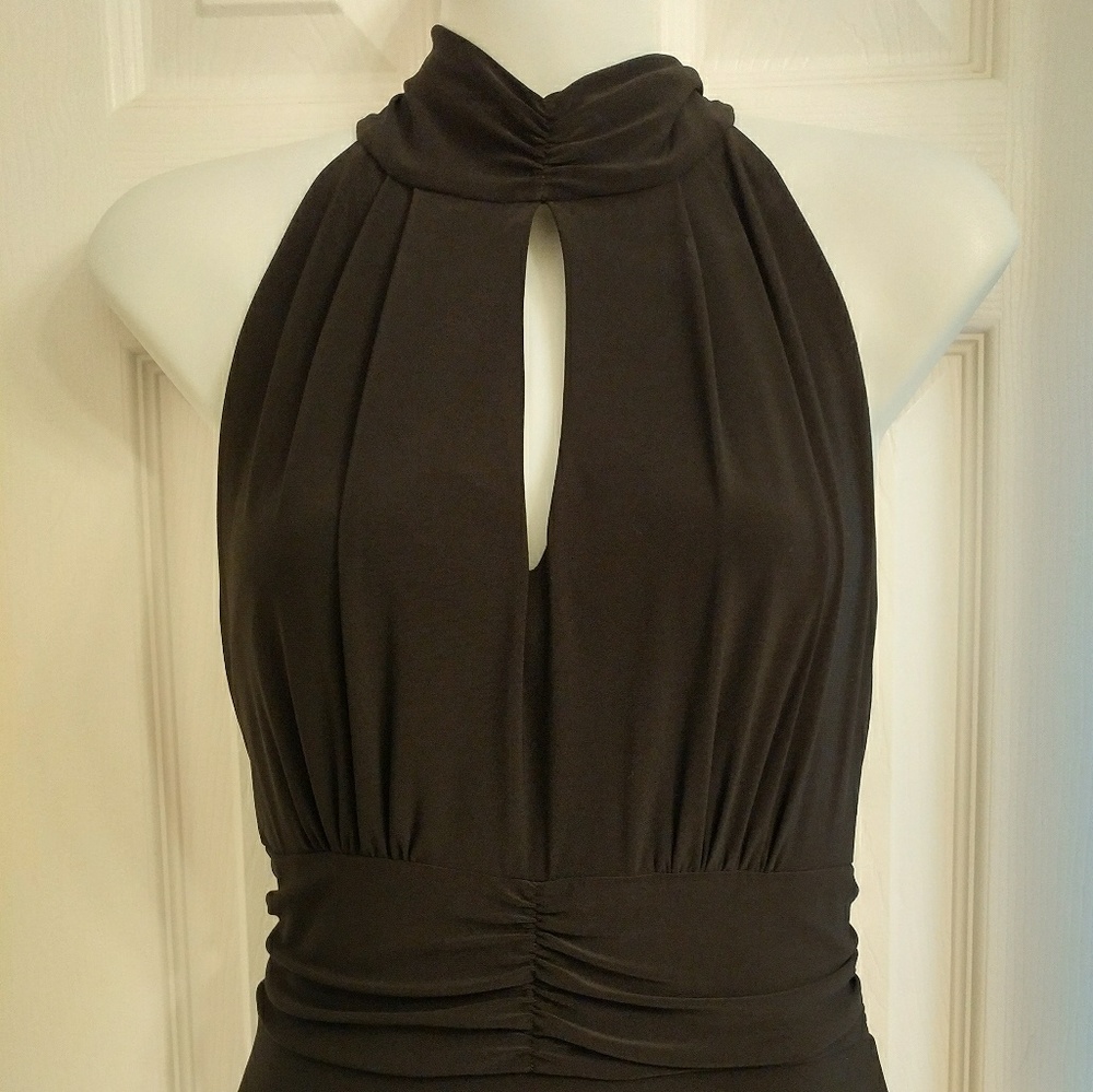 Elegant black halter dress