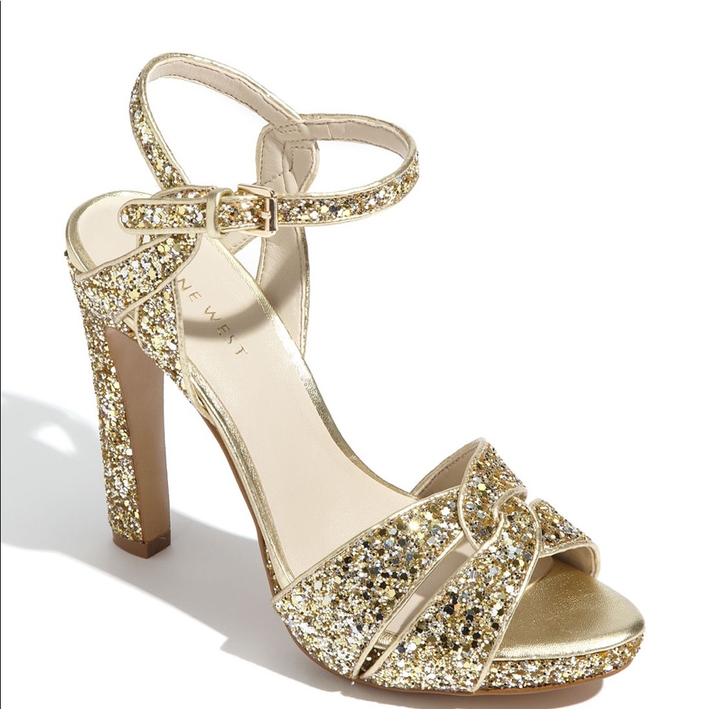 Nine West "Hotlist" Gold Heel