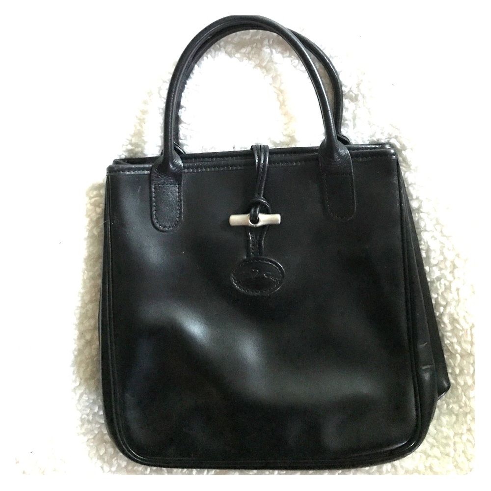 Longchamp black leather handbag