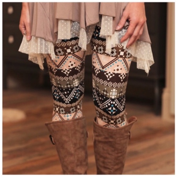 Pants - LAST PAIR! Mixed Print Leggings OS