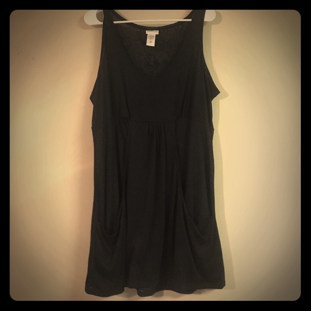 CUTE BLACK SEMI SHEER SWIMSUIT COVER UP, NWOT, L